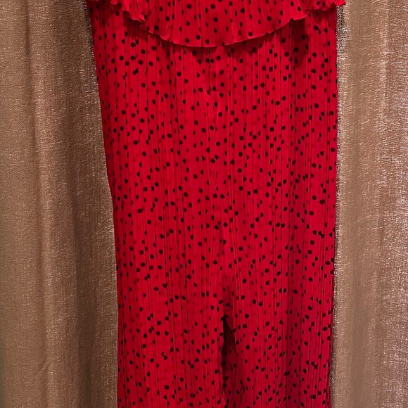 Red polka dot jumpsuit - Picture 3 of 4